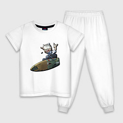 Пижама хлопковая детская Fire Serpent Surf K, цвет: белый