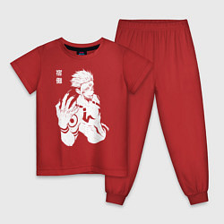 Пижама хлопковая детская Рёмен Сукуна Магическая битва, цвет: красный