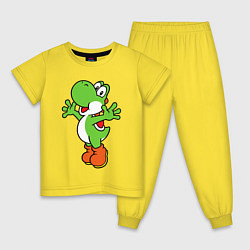 Пижама хлопковая детская Yoshi, цвет: желтый