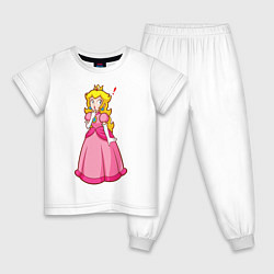 Пижама хлопковая детская Peach, цвет: белый
