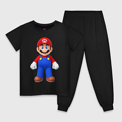 Пижама хлопковая детская Mario, цвет: черный