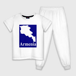 Пижама хлопковая детская Армения Armenia, цвет: белый