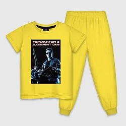 Пижама хлопковая детская Арнольд Шварценеггер, цвет: желтый