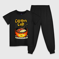 Пижама хлопковая детская Calcifer cook, цвет: черный