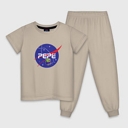 Пижама хлопковая детская Pepe Pepe space Nasa, цвет: миндальный