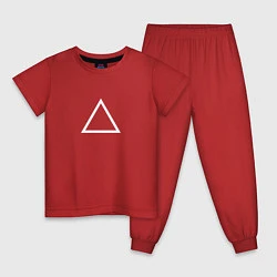 Пижама хлопковая детская Игра в кальмара: Треугольник, цвет: красный