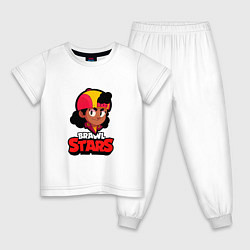 Пижама хлопковая детская Meg BrawlStars, цвет: белый