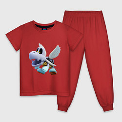 Пижама хлопковая детская Bones cupa, цвет: красный