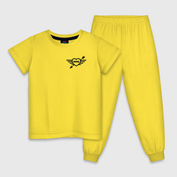 Пижама хлопковая детская Logo Mini, цвет: желтый