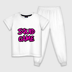 Пижама хлопковая детская Squid Game Pinker, цвет: белый