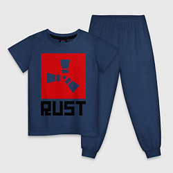 Пижама хлопковая детская Rust цвета тёмно-синий — фото 1
