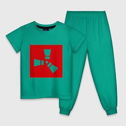 Пижама хлопковая детская Rust, цвет: зеленый