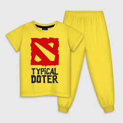 Пижама хлопковая детская Typical Doter, цвет: желтый