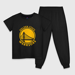 Пижама хлопковая детская Golden state Warriors NBA, цвет: черный