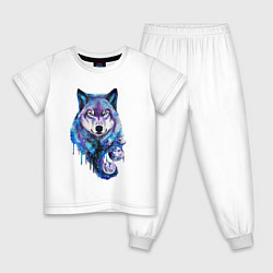 Детская пижама Волк акварель