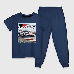 Пижама хлопковая детская Toyota Gazoo Racing - легендарная спортивная коман, цвет: тёмно-синий