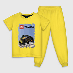 Пижама хлопковая детская Toyota Racing Team, desert competition, цвет: желтый