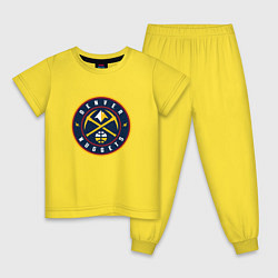 Пижама хлопковая детская Денвер Наггетс логотип, цвет: желтый