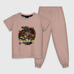 Пижама хлопковая детская TES SKYRIM DOVAHKIN FUS RO DAH, цвет: пыльно-розовый