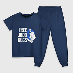 Пижама хлопковая детская Judo Hugs, цвет: тёмно-синий