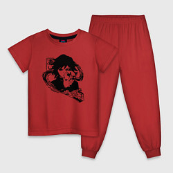 Пижама хлопковая детская Giyu Tomioka, цвет: красный