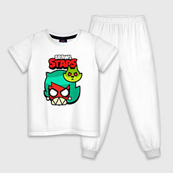 Пижама хлопковая детская BrawlStars Злая Лола, цвет: белый