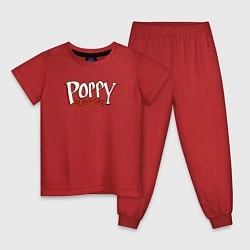 Пижама хлопковая детская Poppy Playtime Logo, цвет: красный