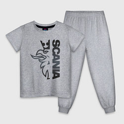 Пижама хлопковая детская Scania Орёл, цвет: меланж
