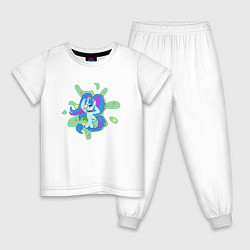 Пижама хлопковая детская Pony Ashnikko, цвет: белый