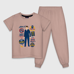Пижама хлопковая детская Доктор кто теннант, цвет: пыльно-розовый