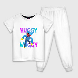 Пижама хлопковая детская Huggy Wuggy: Игрушка с зубами, цвет: белый