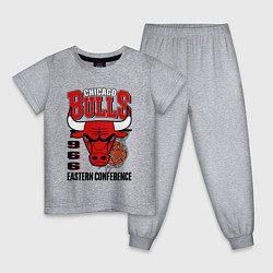 Пижама хлопковая детская Chicago Bulls NBA, цвет: меланж