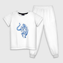 Пижама хлопковая детская Символ года тигр 2022, цвет: белый