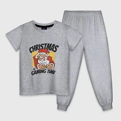 Пижама хлопковая детская Gaming Santa, цвет: меланж