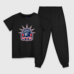 Пижама хлопковая детская Нью Йорк Рейнджерс New York Rangers, цвет: черный