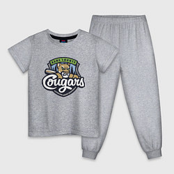 Пижама хлопковая детская Kane County Cougars - baseball team, цвет: меланж