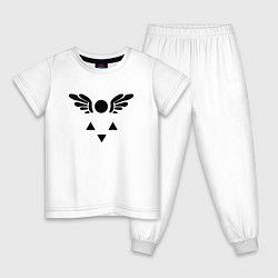 Пижама хлопковая детская Deltarune лого, цвет: белый