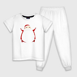 Пижама хлопковая детская Дед Санта 2022, цвет: белый