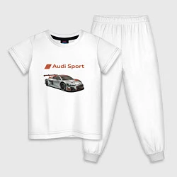 Пижама хлопковая детская Audi sport - racing team, цвет: белый