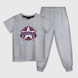 Пижама хлопковая детская Texas Rangers -baseball team, цвет: меланж