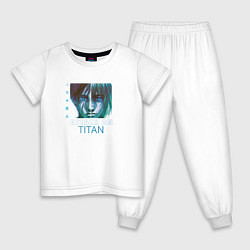 Пижама хлопковая детская Атака на титанов Армин Арлет и Эрен Йегер, цвет: белый