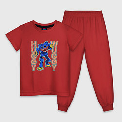 Пижама хлопковая детская Huggy Wuggy Poppy 02, цвет: красный