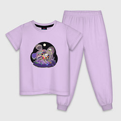 Пижама хлопковая детская Приключения в Террарии, цвет: лаванда