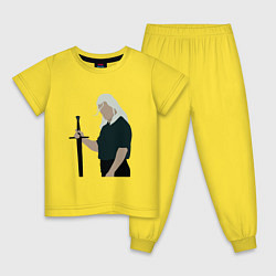 Пижама хлопковая детская Witcher Генри Кавилл, цвет: желтый