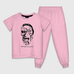 Пижама хлопковая детская Терминатор прозрачный, цвет: светло-розовый