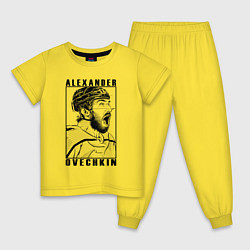 Пижама хлопковая детская АЛЕКСАНДР ОВЕЧКИН ALEXANDER OVECHKIN, цвет: желтый