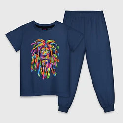 Пижама хлопковая детская Lion dreaD, цвет: тёмно-синий