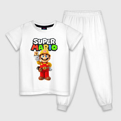 Пижама хлопковая детская Plumber, цвет: белый