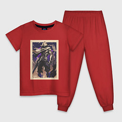 Пижама хлопковая детская Omen art, цвет: красный