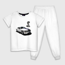 Пижама хлопковая детская Shelby GT 500, цвет: белый